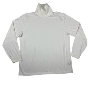 L.L Bean Women's Large Traditional Fit White Long Sleeve TurtleNeck Shirt Cotton